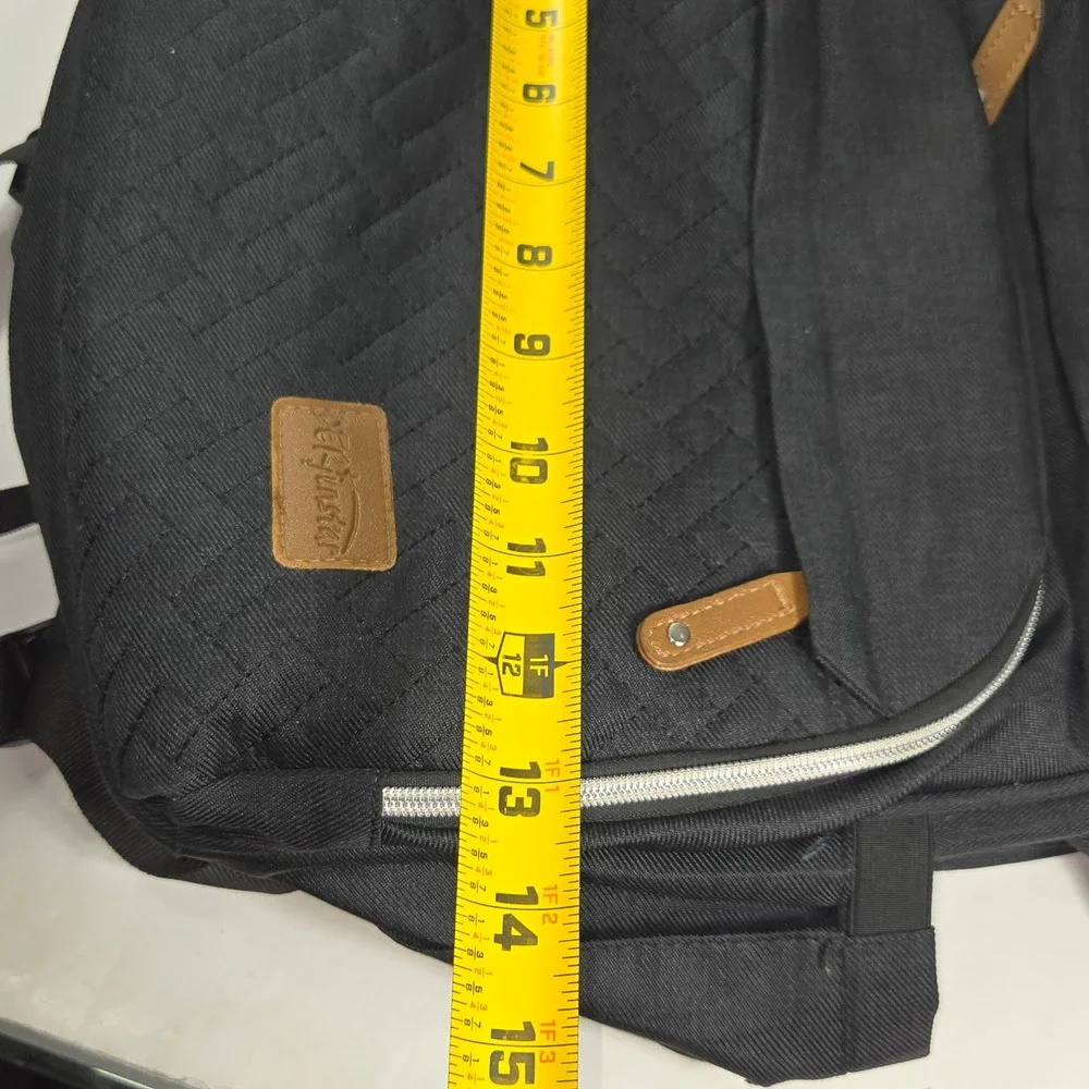 DERjunstar Black‎ Quilted Diaper Bag Backpack Multi-Pocket Travel Baby Bag